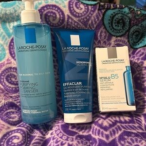 La Roche-Posay Bundle NEW Purifying foaming cleanser, gel & serum